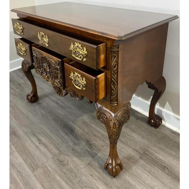 Chippendale Kindel Winterthur Collection Clawfoot Mahogany Philadelphia Lowboy For Sale - Image 6 of 10
