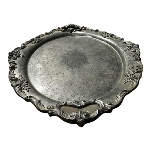 1940s–1970s Antique 1655 King Francis Large Handled Silver Plated Serving Tray
