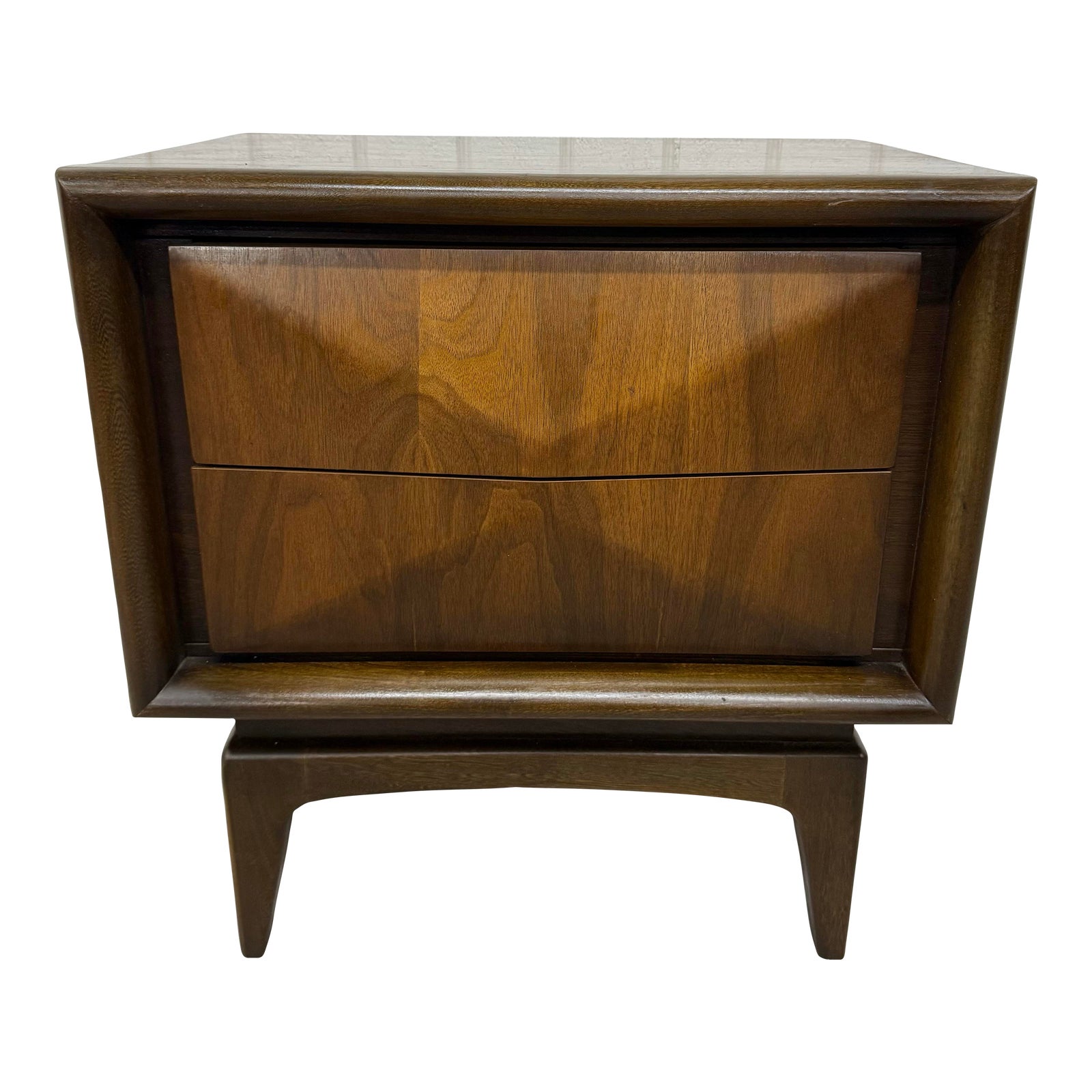 MidCentury Modern United Diamond Walnut Nightstand Chairish