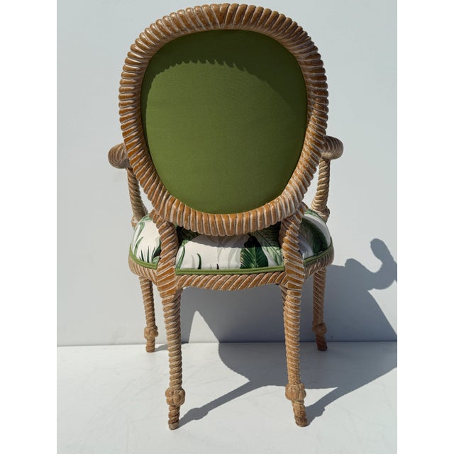 Avocado Late 20th Century Pair of Floridian Faux Bois Rope & Tassel Armchairs For Sale - Image 8 of 12
