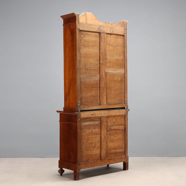Italian Cabinet in Walnut Poplar For Sale - Image 10 of 11