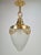 Vintage French Brass Ceiling Lamp with Sanded Glass Shade, 1950s For Sale - Image 13 of 13
