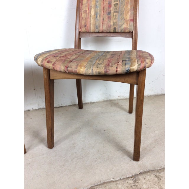 Set of 6 Mid Century Modern Dining Chairs With Vintage Upholstery For Sale - Image 12 of 18