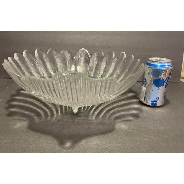 Claus Josef Riedel 1970s Claus Josef Riedel Austrian Crystal Large Scallop Shell Centerpiece Bowl For Sale - Image 4 of 5