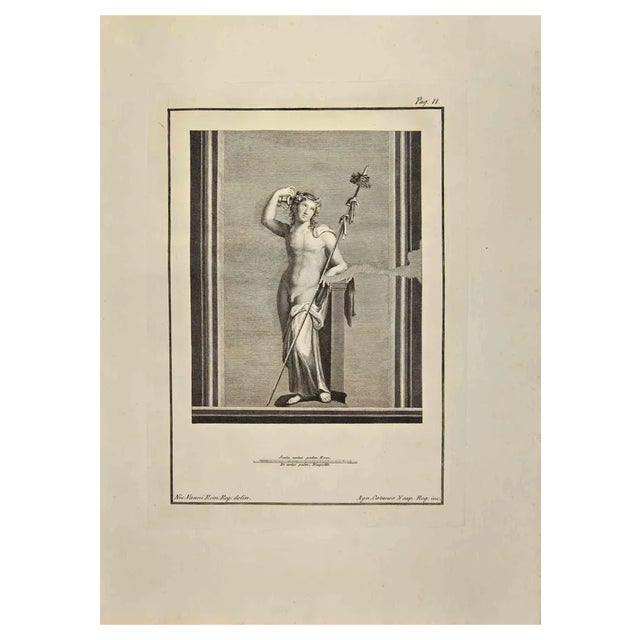 Aniello Cataneo, Dionysus Bacchus, Etching, 18th Century For Sale