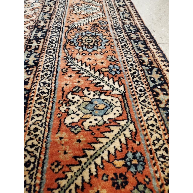 Antique Persian Bakhshaish Carpet, Handmade Wool Rug, Ivory and Rust For Sale In New York - Image 6 of 18