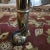 Metal Vintage Brass/Gold Metal Glass Top End Table Hollywood Regency La Barge Style For Sale - Image 7 of 9