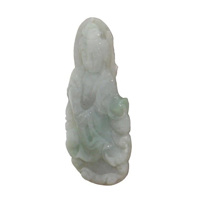 Jade Sitting Kwan Yin - Bodhisattva - Goddess of Mercy Jade Pendant For Sale - Image 4 of 6