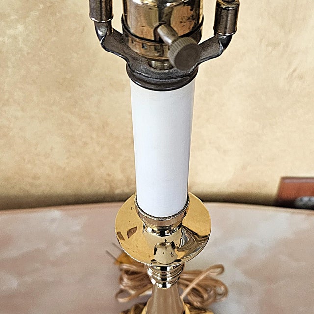 Vintage Glenn Nelson Brass Candlestick Table Lamp, Hollywood Regency Style, 28” Tall For Sale - Image 16 of 18