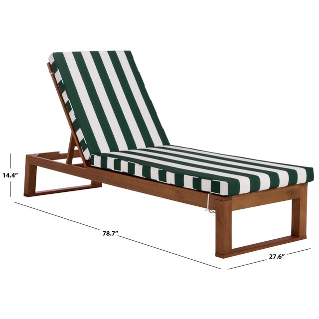 2020s Sophie Chaise Lounge, Natural/Green Stripe For Sale - Image 5 of 12