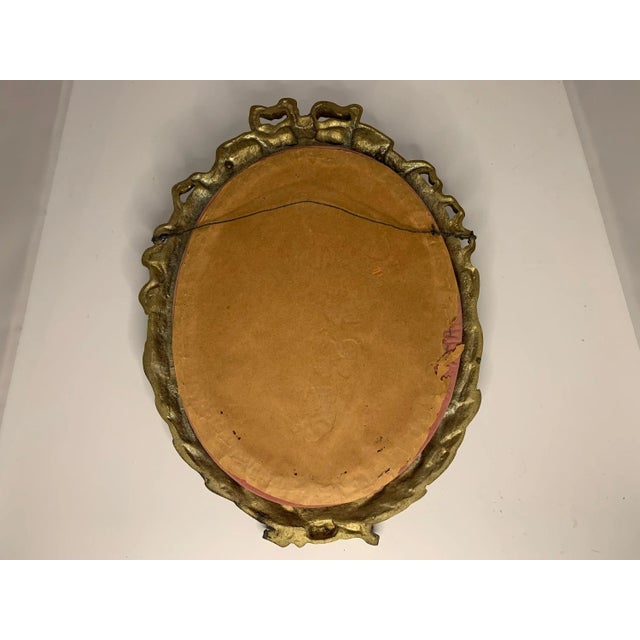 White 19th Century KPM Quality Portrait Painting on Porcelain of Gypsy Woman in Gilt Metal Frame For Sale - Image 8 of 10