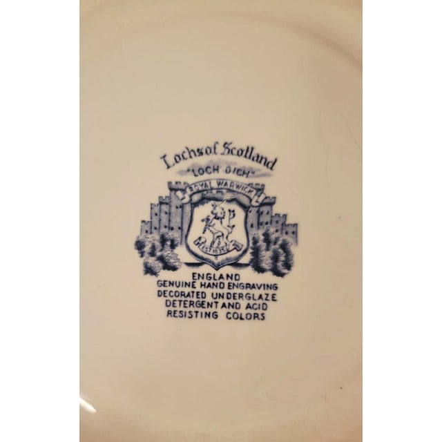 Vintage Lochs of Scotland Dinner Plate, Blue and White Americana Transferware, Porcelain Dishes, measures 9.5"....
