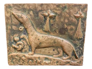 Antique French Belle Epoch Era Façade Tile- Alexandre Bigot, Brittany, France