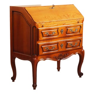 French Country Secretary Desk in Cherry Wood with Writing Flap For Sale