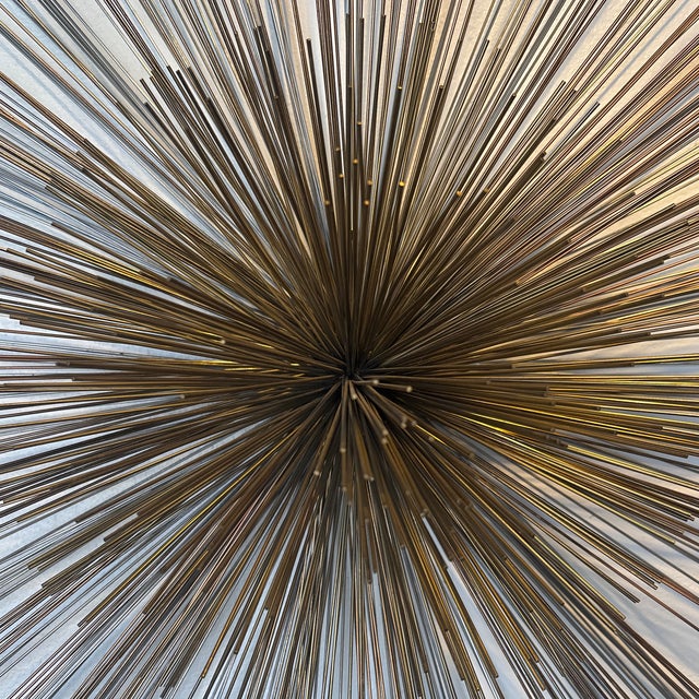 1970s Mid-Century Modern Curtis Jeré Brass Urchin Wall Sculpture For Sale - Image 6 of 7