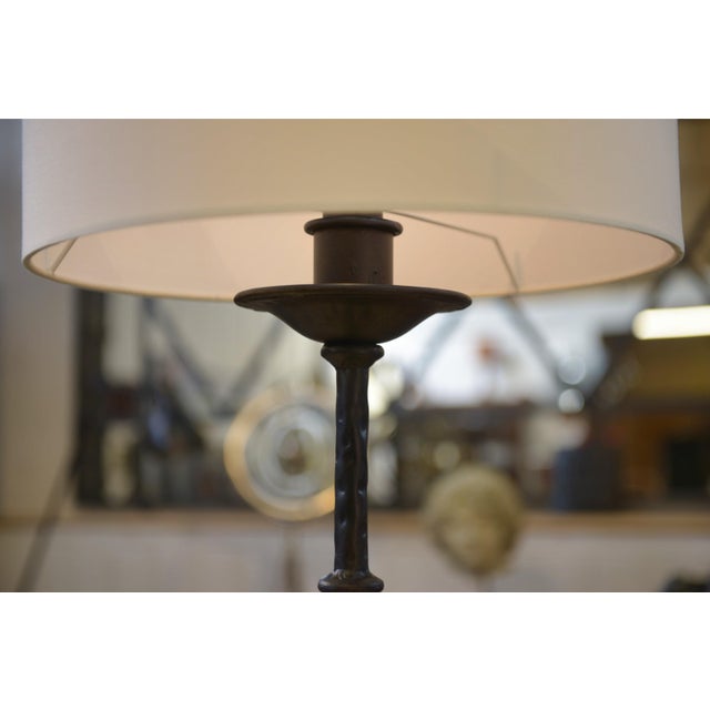 Metal Wrought Iron Floor Lamp in the style of the Marolles Workshops, 1950s For Sale - Image 7 of 10