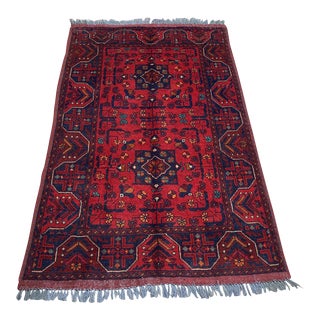 Afghan Beautiful Khal Mohammadi Tribal Hand Knotted Rug For Sale