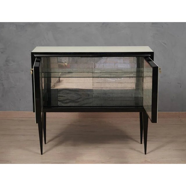 Mid-Century Modern Mid-Century Glass and Brass Drybar, 1950s For Sale - Image 3 of 11