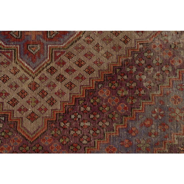 1960s Vintage Samarkand Style Rug With Geometric Patterns For Sale In New York - Image 6 of 7