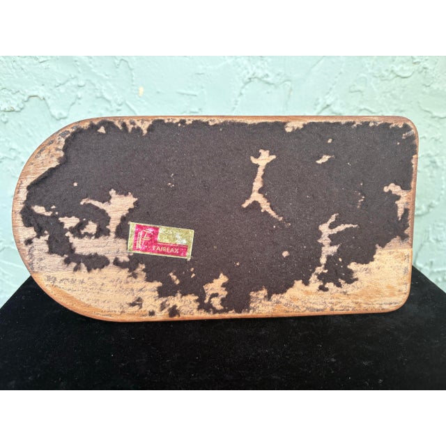 Wood Vintage Fairfax Smoking Set With Green Textured Glass Tobacco Jar and Wooden Pipe Rack, Mid-Century Modern For Sale - Image 7 of 12