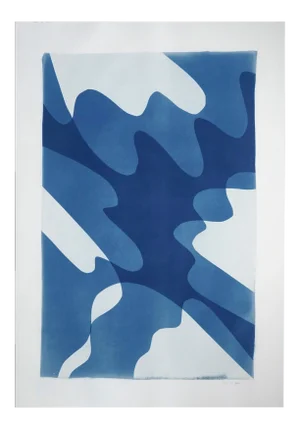 2021 "Shaky Shadows" Abstract Cyanotype on Watercolor Paper