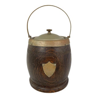 Early 20th-C. Oak Ice Bucket For Sale