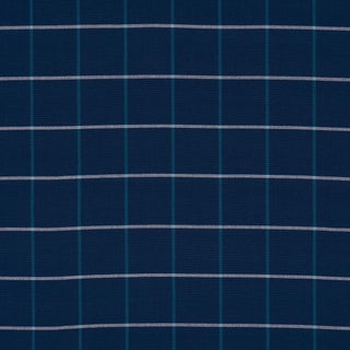 SAMPLE - Schumacher X Mark D. Sikes Frannie Windowpane Fabric In Navy For Sale