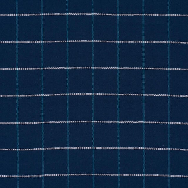 SAMPLE - Schumacher X Mark D. Sikes Frannie Windowpane Fabric In Navy For Sale