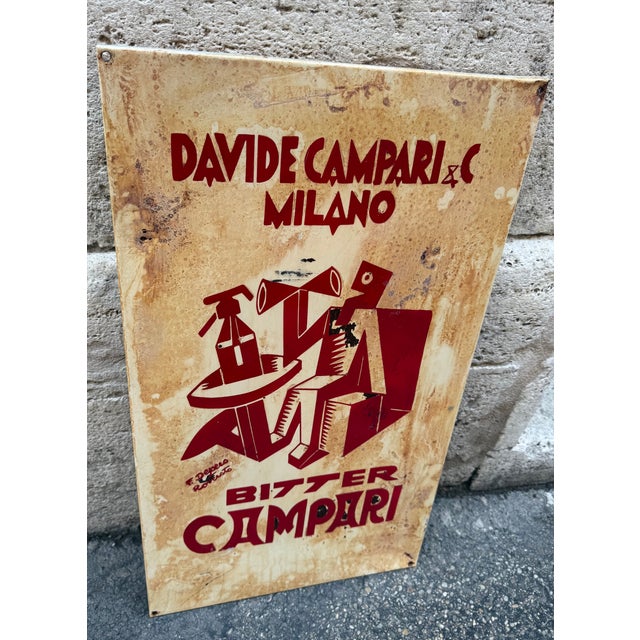 1920s Campari Advertising Sign from Davide Campari & C. Milan, 1920s For Sale - Image 5 of 9