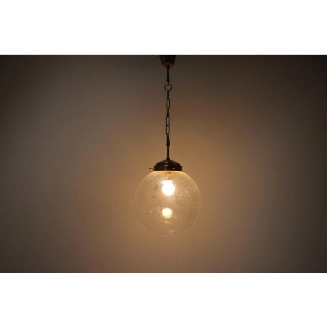 Metal Mid-Century Big Glass Pendant by Kamenicky Senov, 1970s For Sale - Image 7 of 10