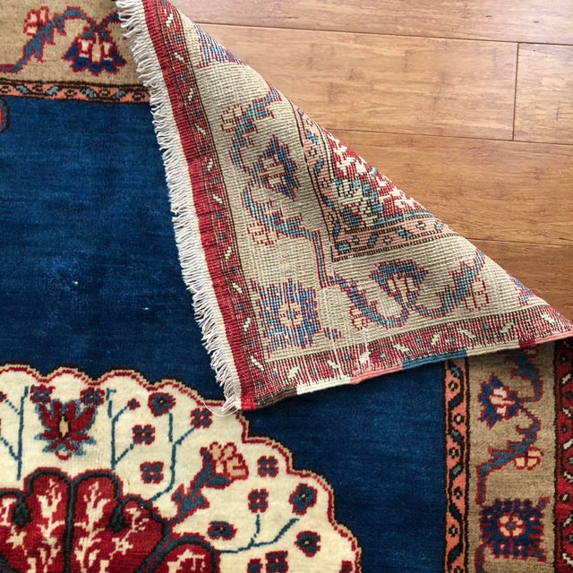 Textile Vintage Turkish Rug | Floral Medallion | 4'1"x5'5" For Sale - Image 7 of 8