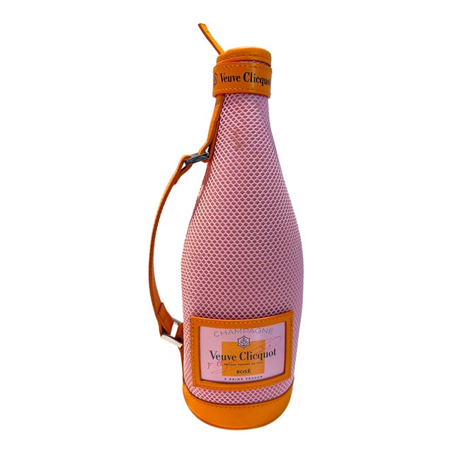Collectable Veuve Clicquot Champagne Rose and Orange Bottle Jacket For Sale