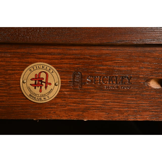 Stickley Harvey Ellis Collection Mission Arts & Crafts Inlaid Oak Console or Media Cabinet For Sale - Image 12 of 15