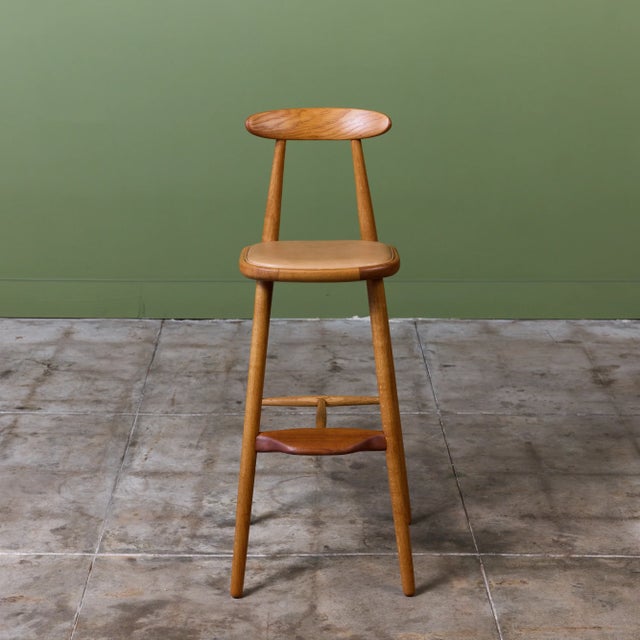 Set of Four Vilhelm Wohert Bar Stools for Stolefabriken Odense For Sale - Image 9 of 17