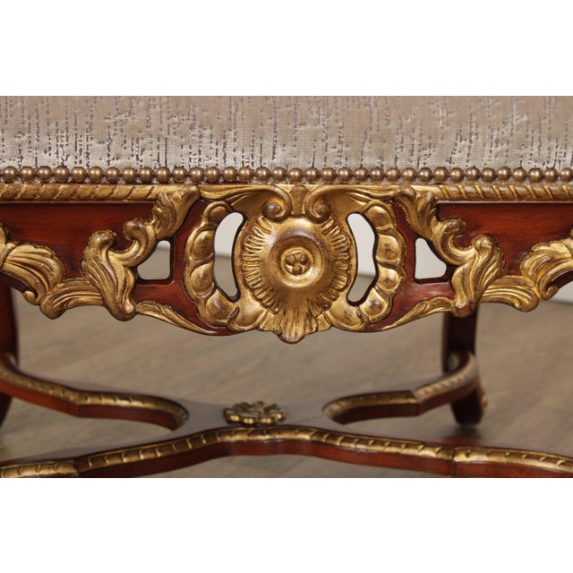 EJ Victor French Regence Style Gilt Carved Armchair For Sale - Image 12 of 12
