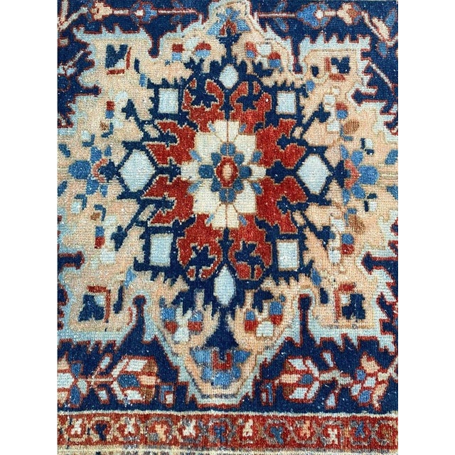 Exact Size: 4'4" x 6'0" Color: Blue Age: Old Materials: Wool Construction: Hand Knotted