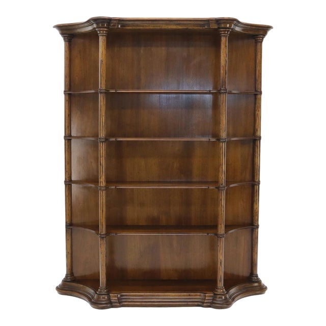 Large Oversize Figural Country French Style Open Bookcase with Spindles For Sale