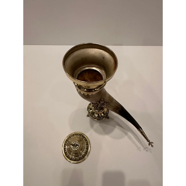 19th Century Horn & Brass Covered Trophy Cup Accessory For Sale - Image 9 of 12