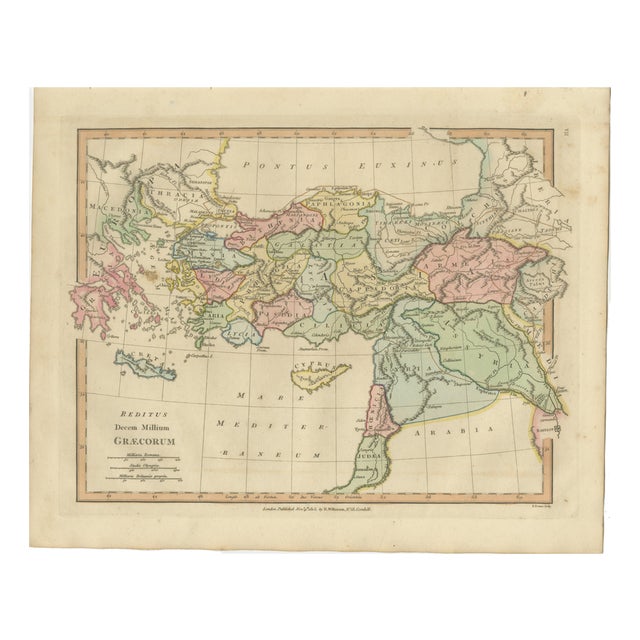 World Map of Greece, Asia Minor and Levant by Wilkinson, 1817 For Sale