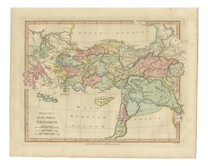 World Map of Greece, Asia Minor and Levant by Wilkinson, 1817