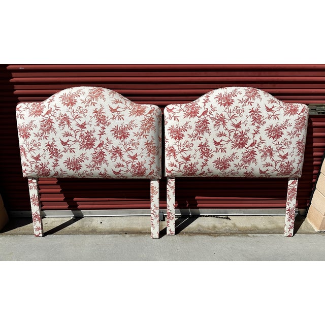 Rustic European Toile Print Twin HeadboardsA Pair Chairish