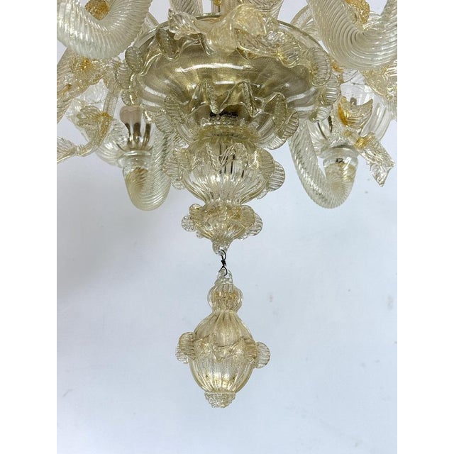 Italian Murano Gold Dusted Chandeliers, 1950s, Set of 2 For Sale - Image 12 of 18