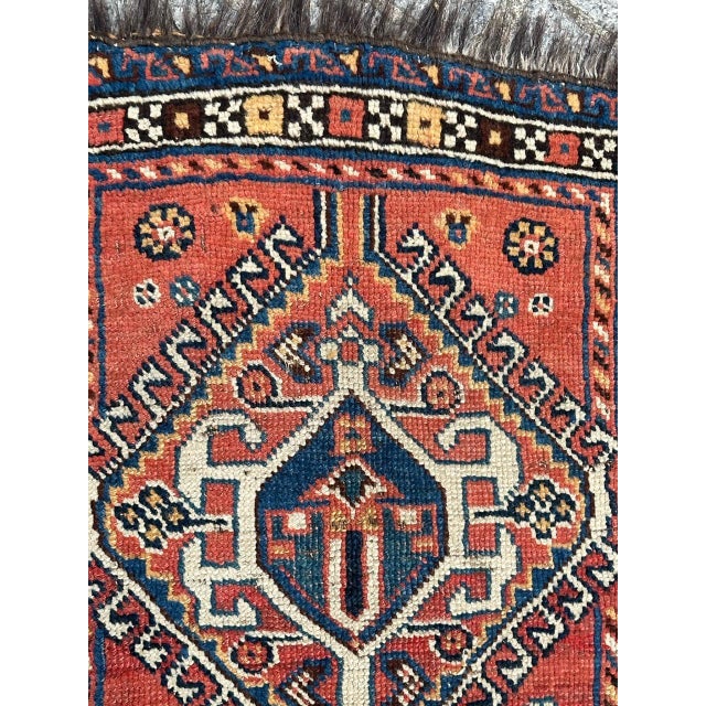 Small Bag Face Qashqai Rug, 1890s For Sale - Image 3 of 18