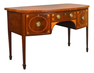 Antique Georgian Mahogony Inlaid Bowfront Sideboard, 1790