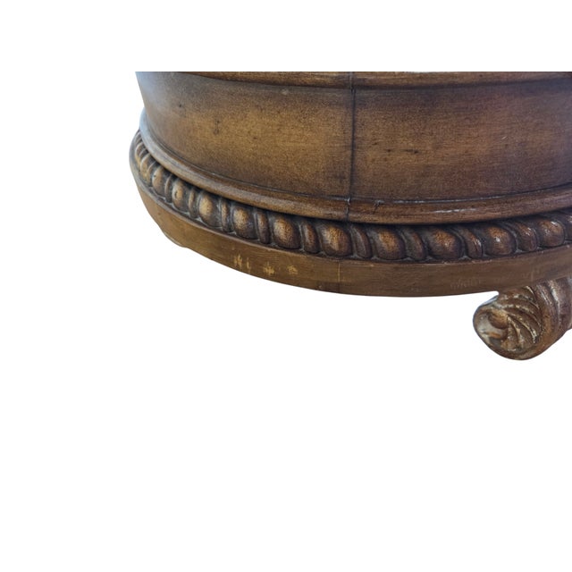 1990s Dolphin Koi Baroque Side End Table Serpent Gold Gilt Pedestal With Drawer For Sale - Image 14 of 18