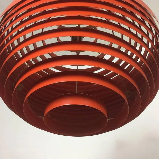 Red Extra Large Mid-Century Modern Austrian Hanging Lamp by Vest Lights, 1960s For Sale - Image 8 of 11