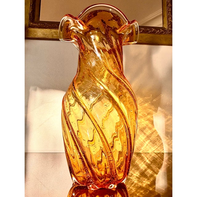 Amber Glass Vase from Legras & Cie, 1890s For Sale - Image 3 of 15