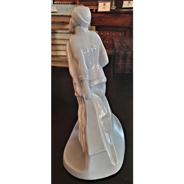 Early 20th Century Belgian Art Deco Charles Catteau Bfk Ice Skater Sculpture For Sale - Image 5 of 13