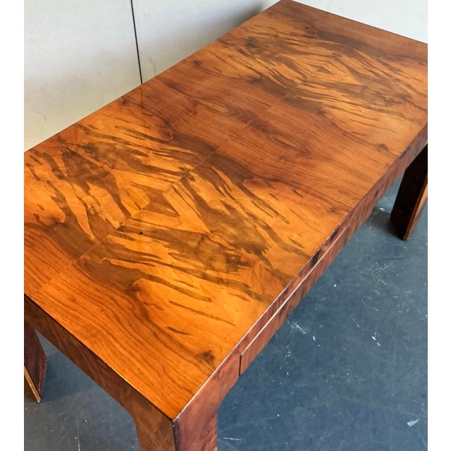 Make a bold and sophisticated statement with this stunning vintage Parsons-style writing desk. Masterfully crafted, this...