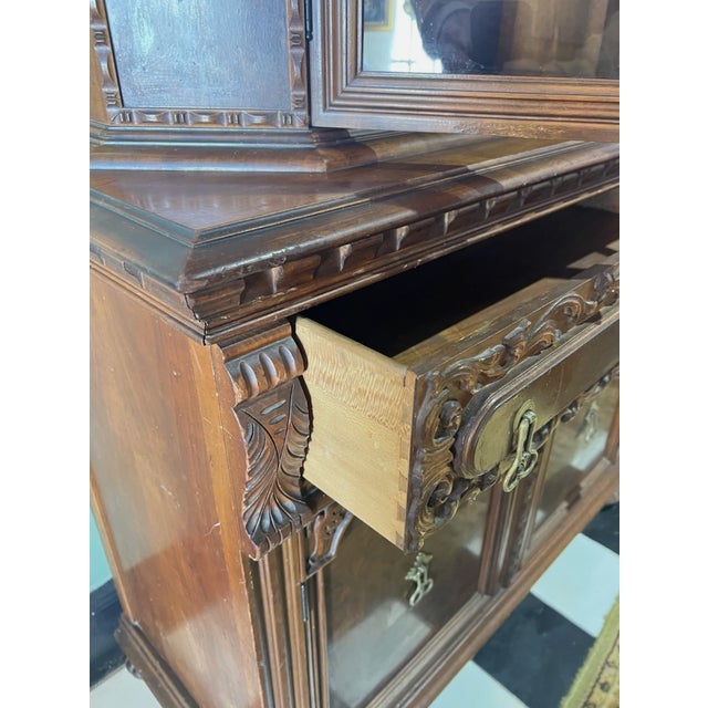 Antique French Carved Wood Hutch For Sale - Image 12 of 17